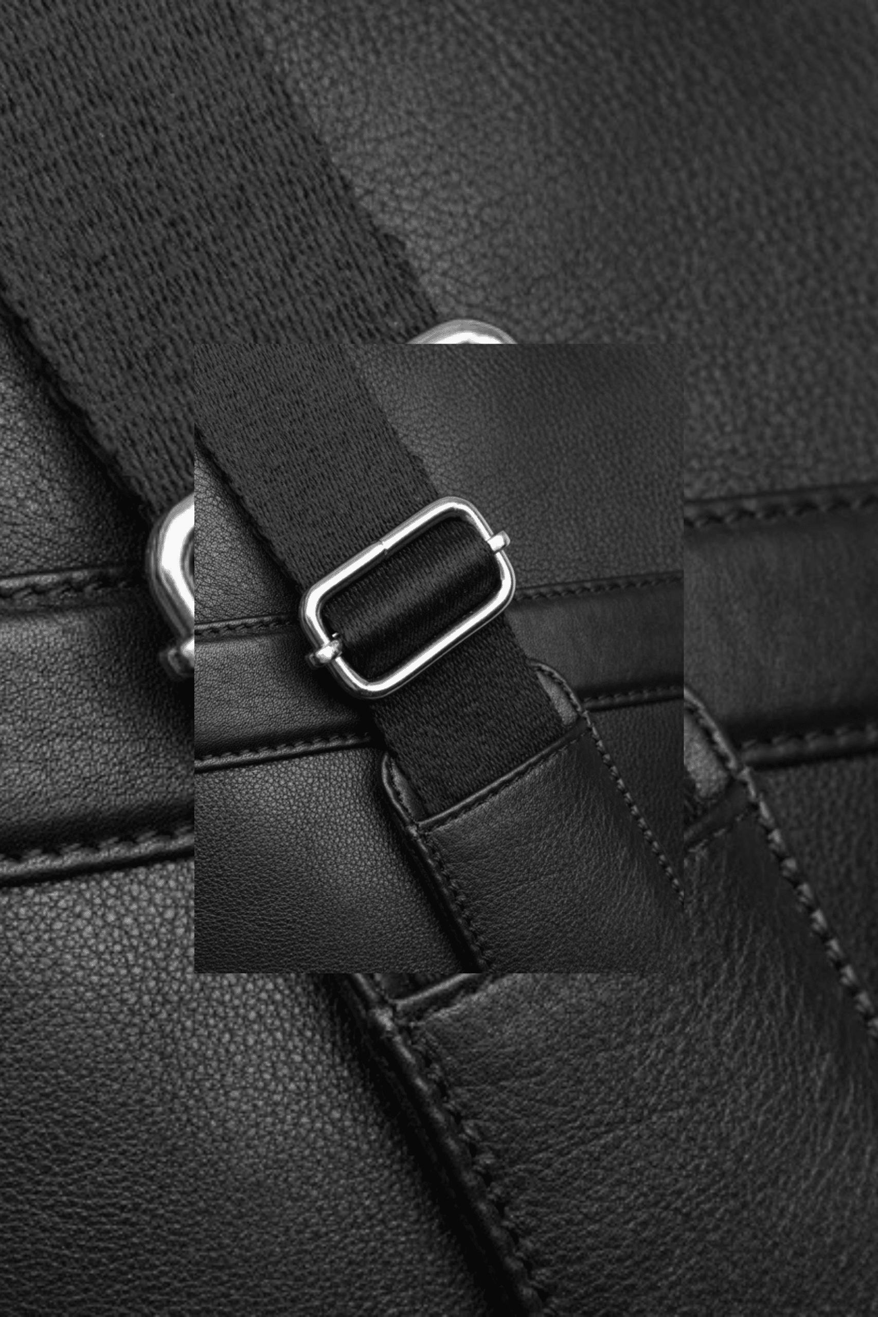 Sac Weekend Cuir Noir – Image 2