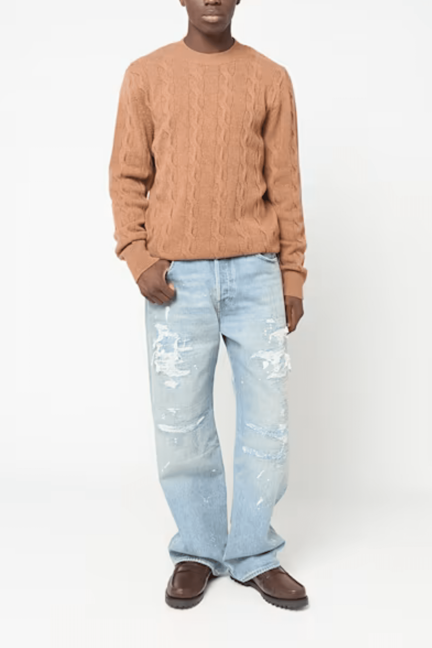 Pull Laine Mérinos Torsadé Camel