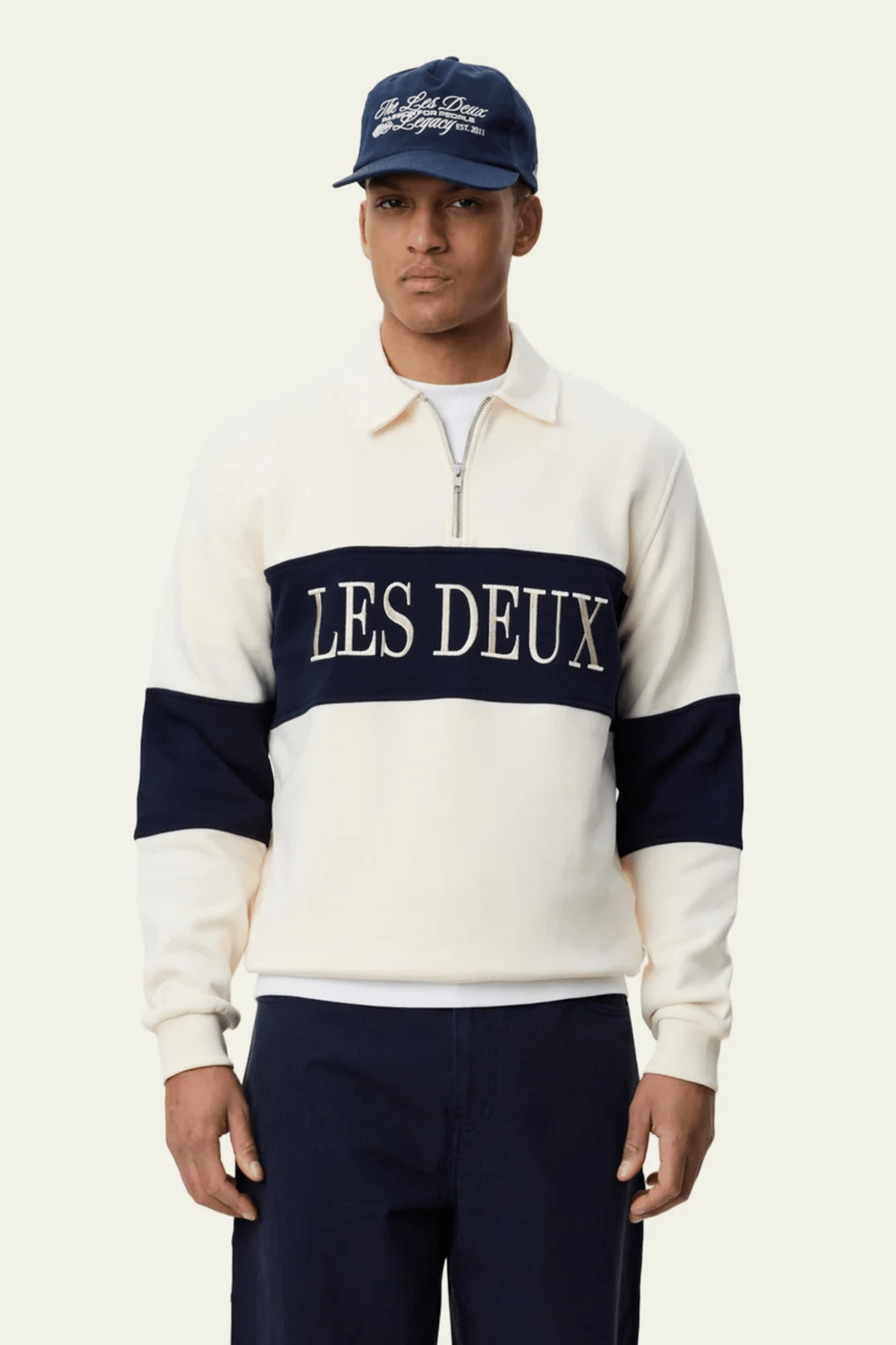 Sweat Rugby Col Zippé Coton Ivoire