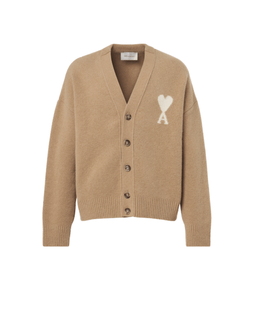 Cardigan Alpaga Beige Cœur Écru