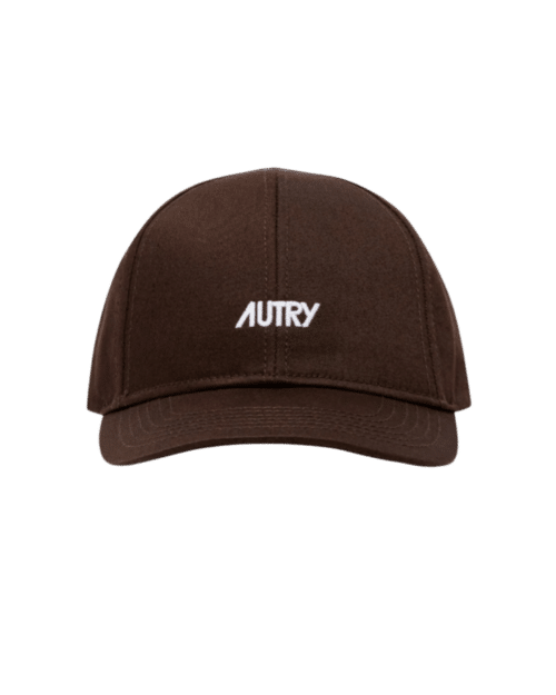 Casquette Baseball Marron Logo Brodé Blanc