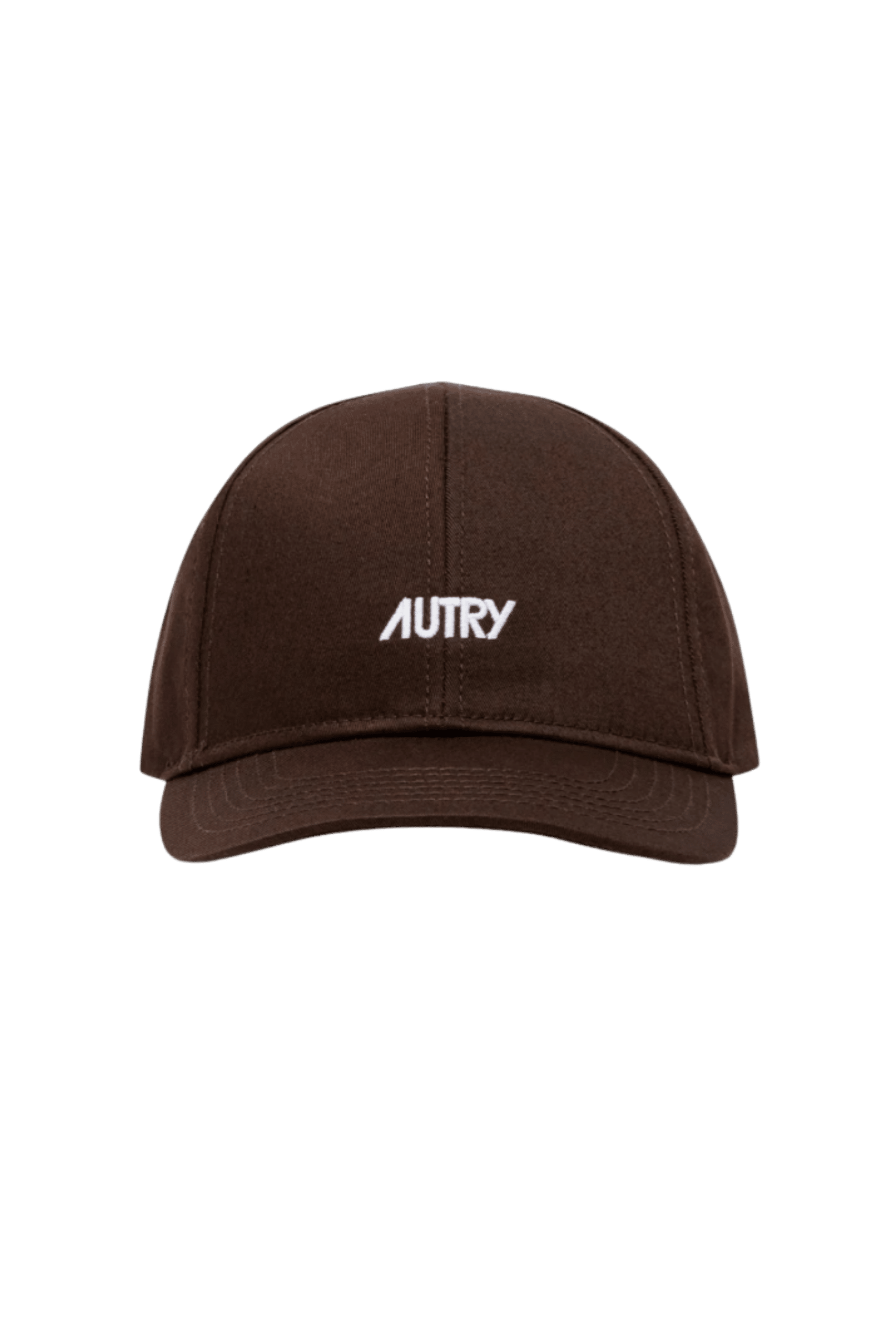 Casquette Baseball Marron Logo Brodé Blanc