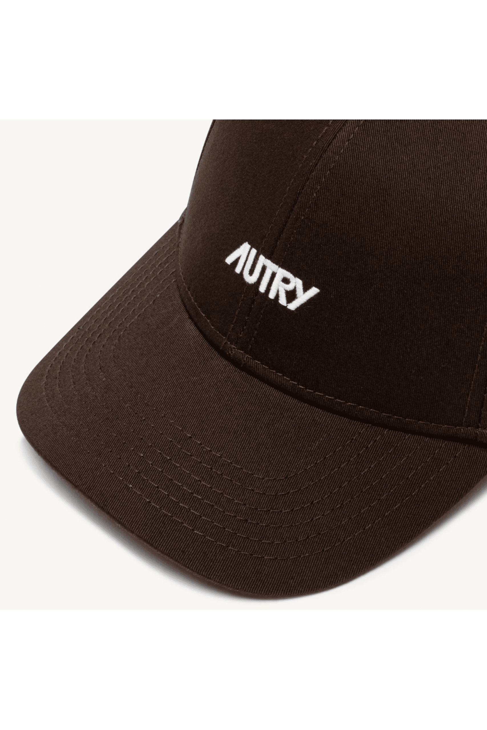 Casquette Baseball Marron Logo Brodé Blanc