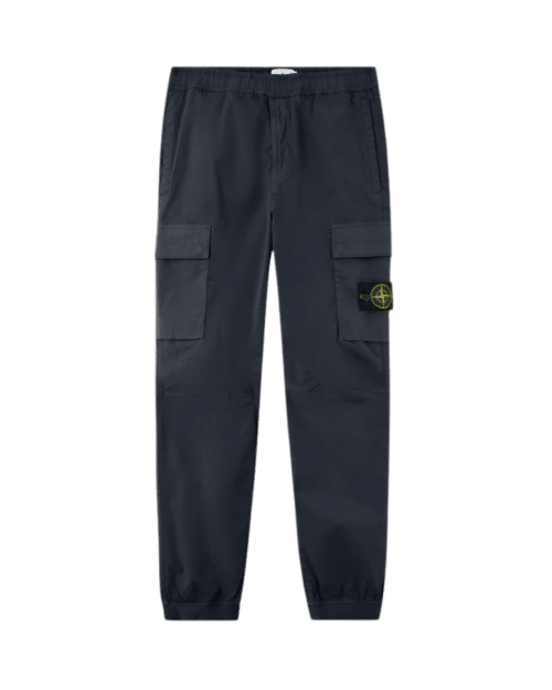 Pantalon Cargo Fuselé Coton Extensible Marine