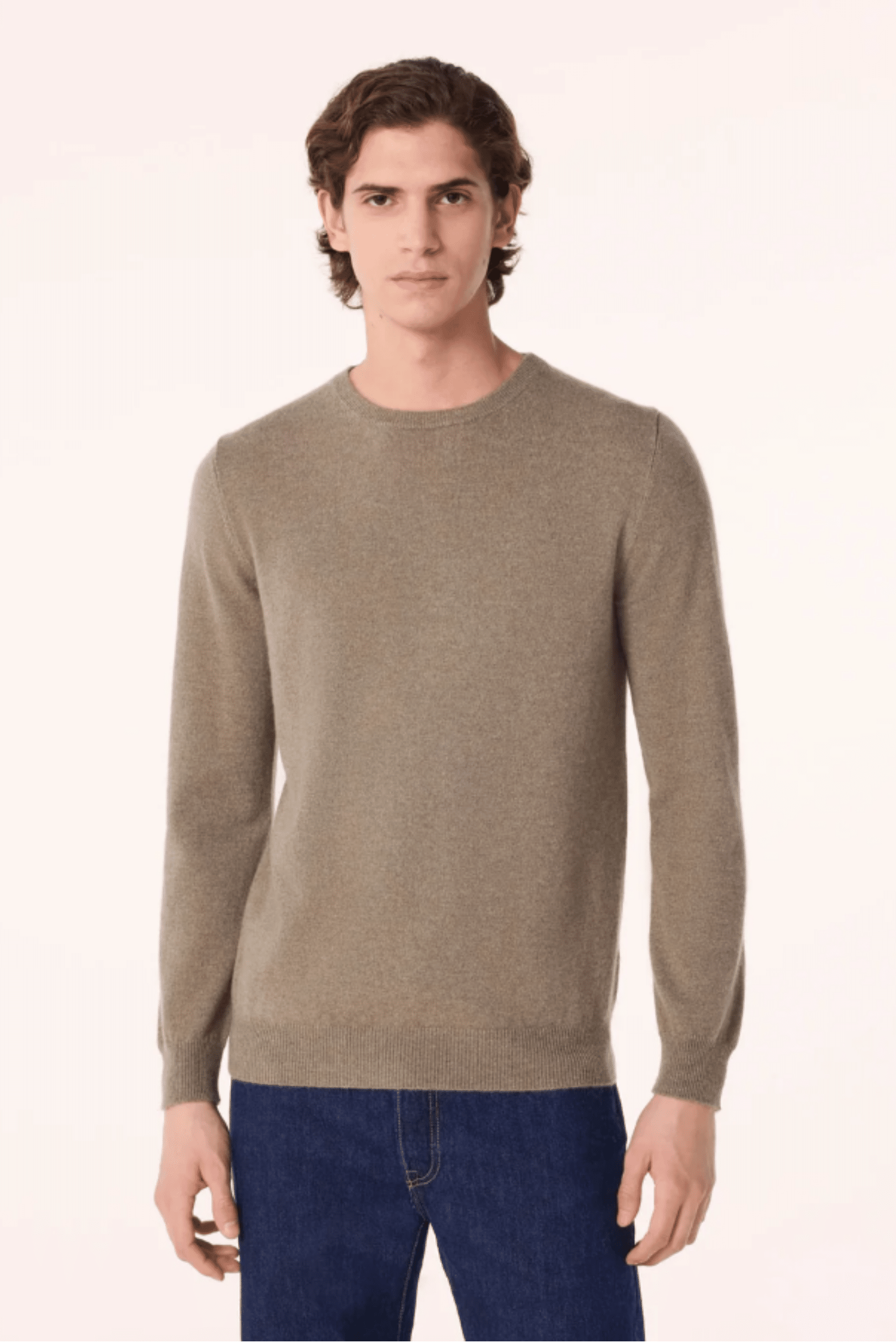 Pull Ray Cachemire Kaki Chiné