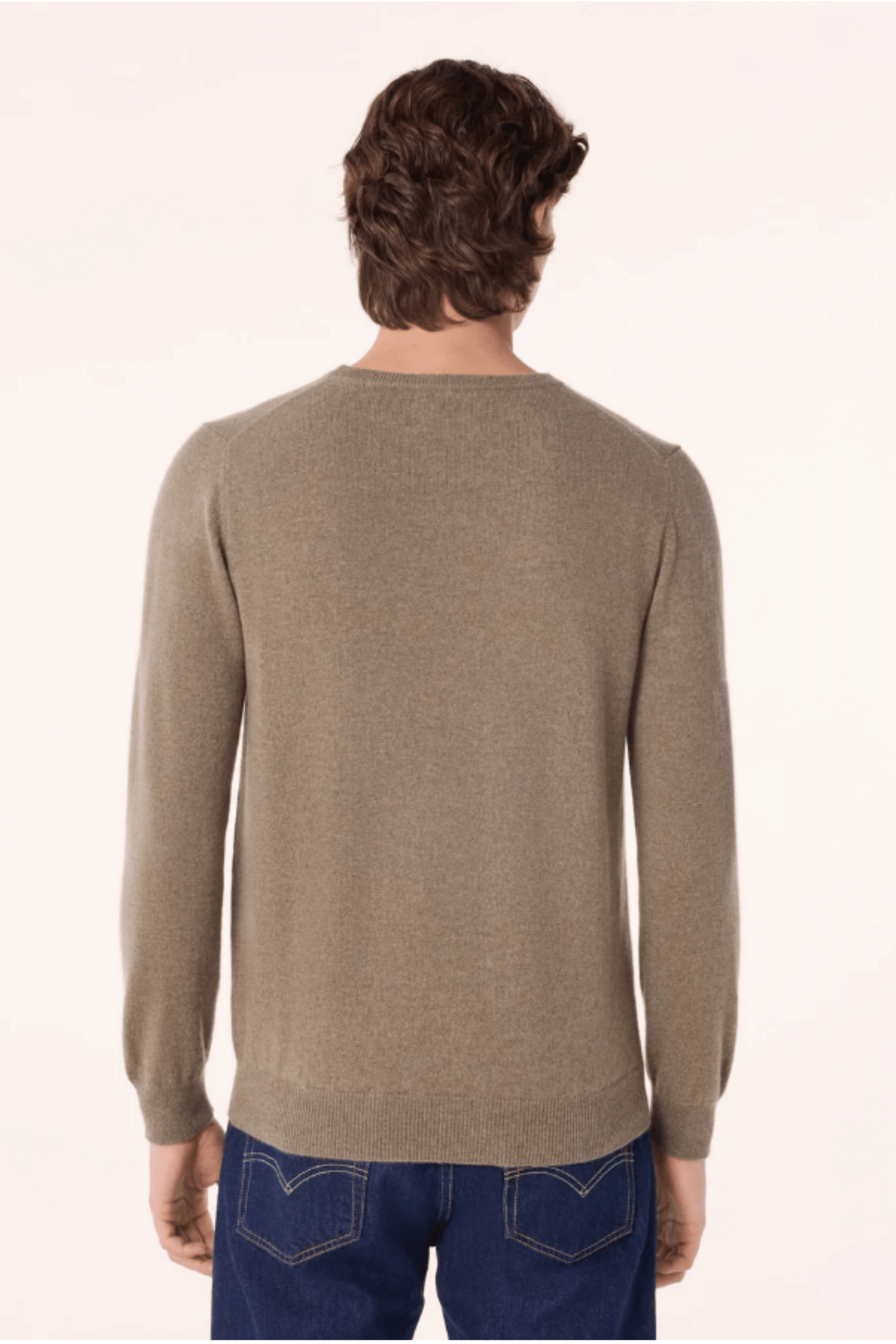Pull Ray Cachemire Kaki Chiné