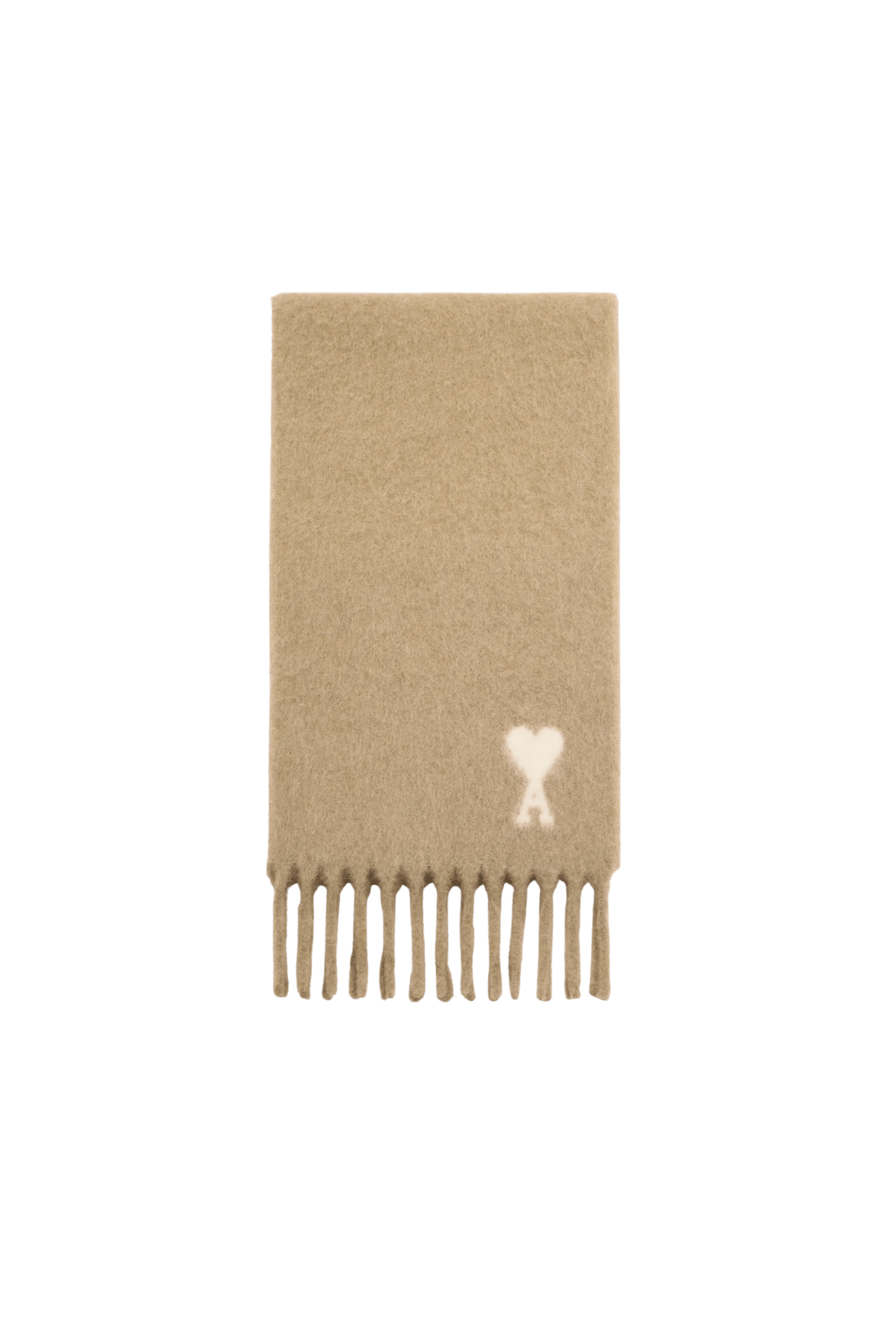 Écharpe Oversize Beige Mastic Cœur Écru