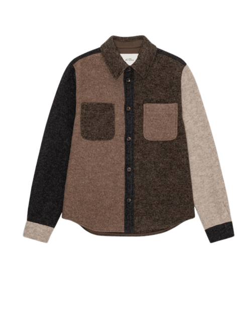 Surchemise Laine Colourblock Camaïeu de Marron