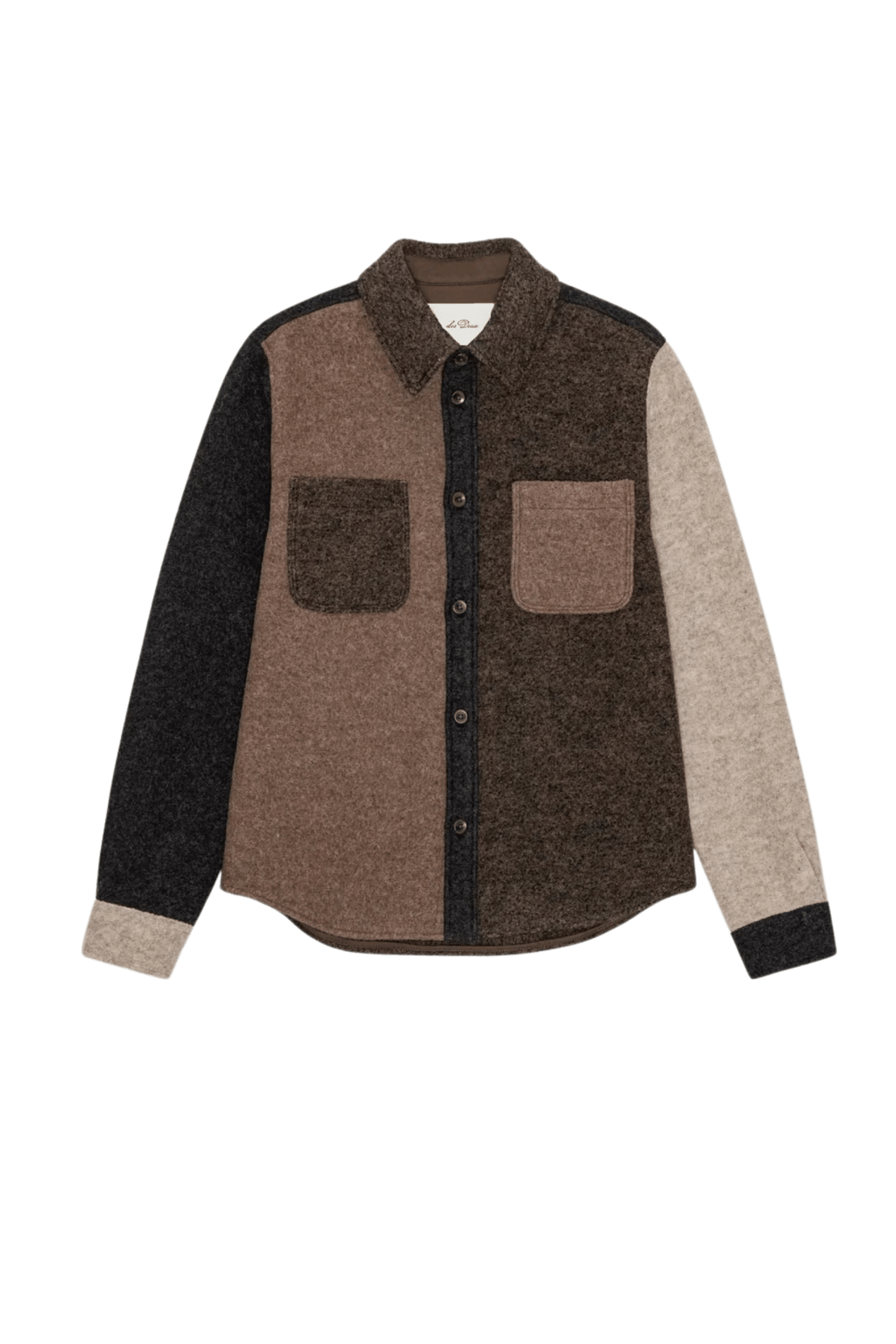 Surchemise Laine Colourblock Camaïeu de Marron