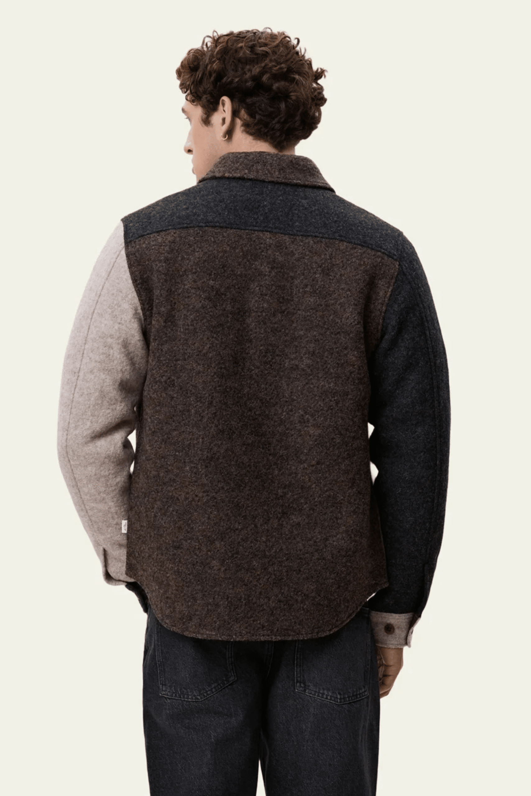 Surchemise Laine Colourblock Camaïeu de Marron