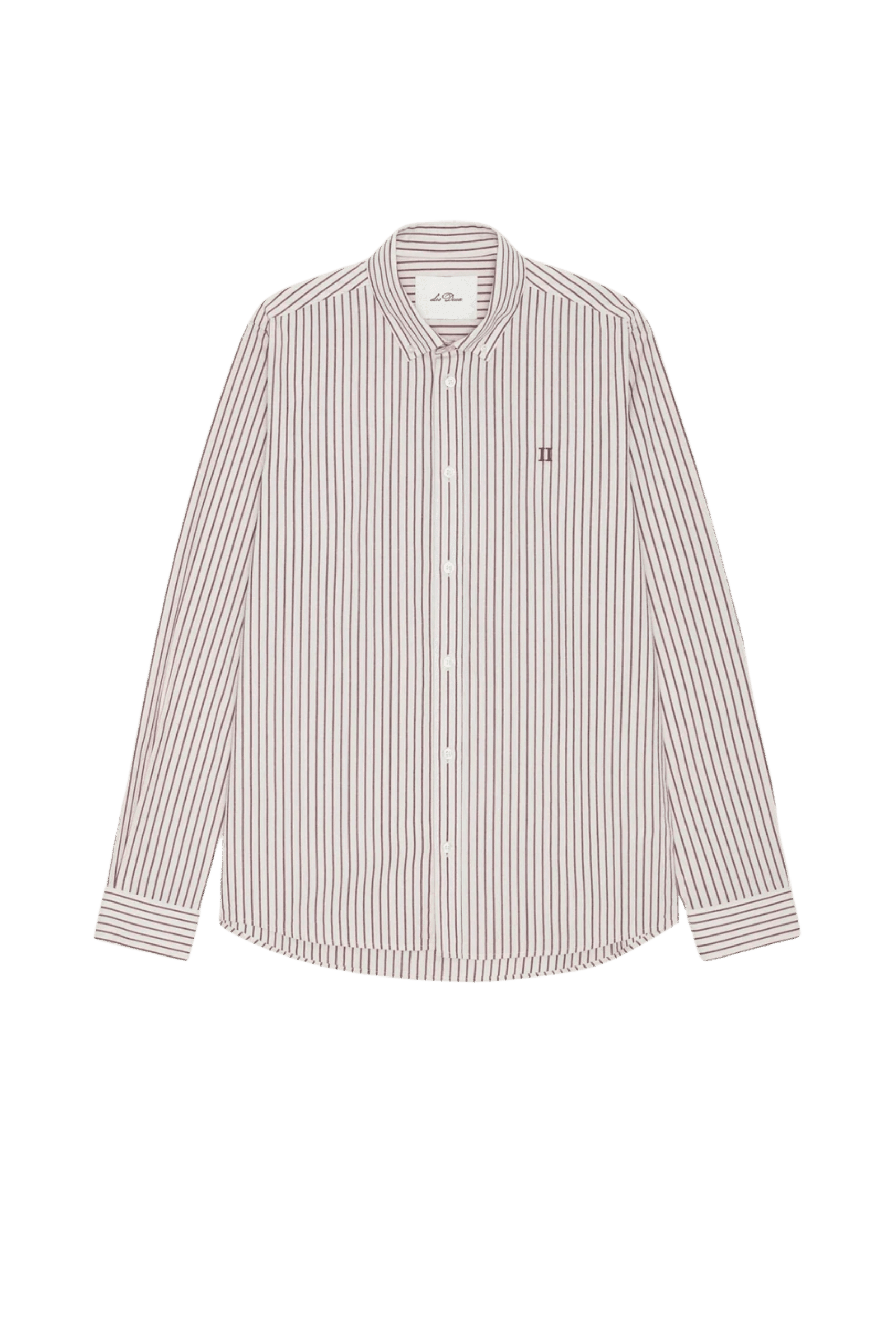 Chemise Oxford Coton Rayé Bordeaux
