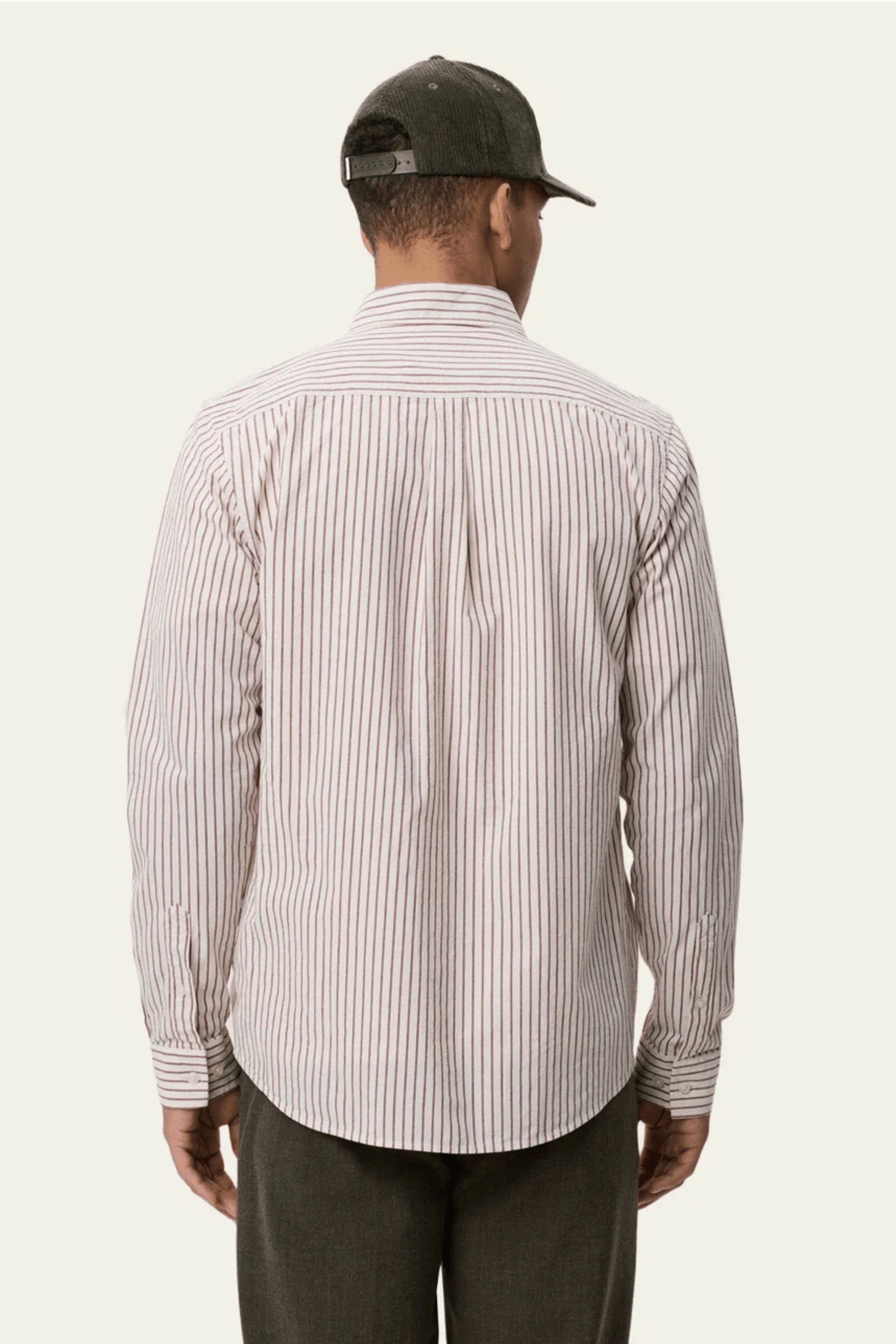 Chemise Oxford Coton Rayé Bordeaux