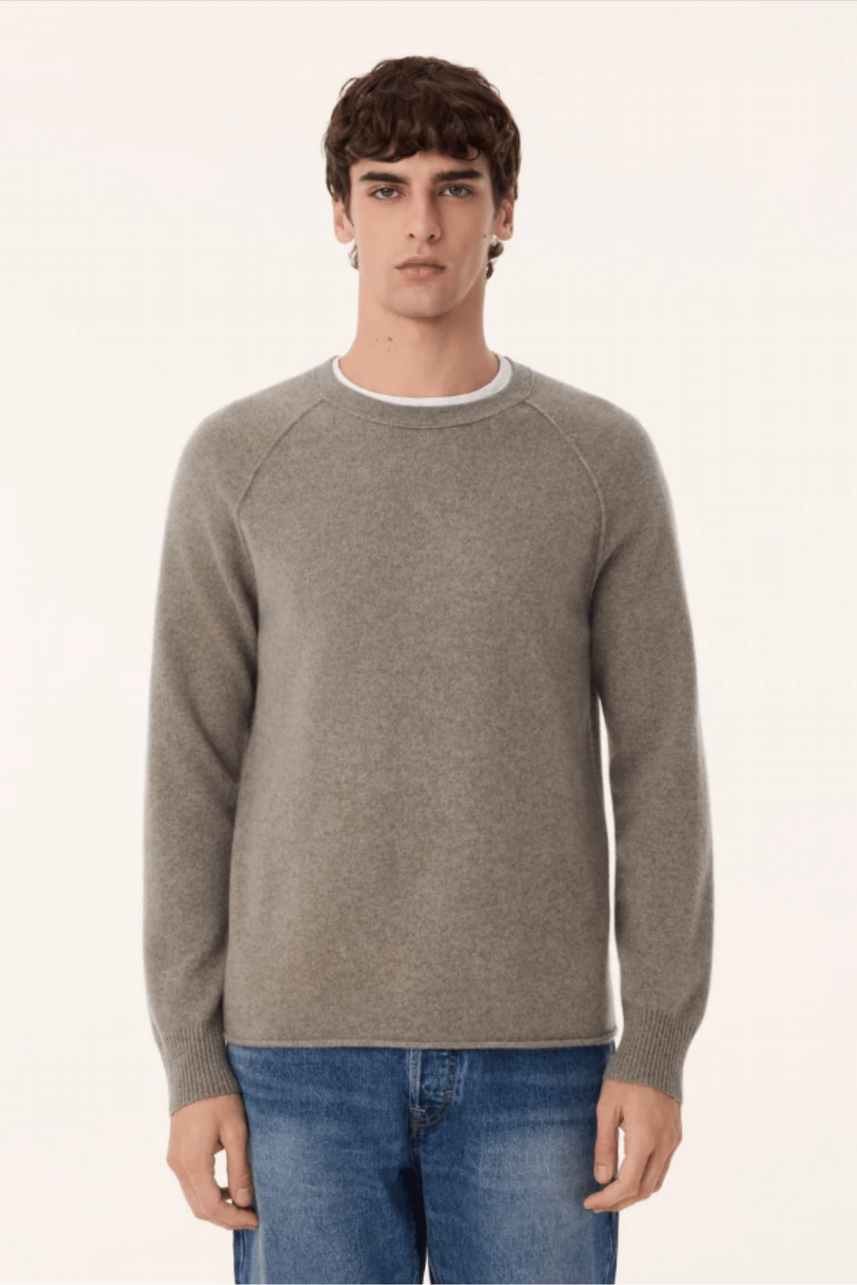 Pull Balthazar Cachemire Kaki Chiné