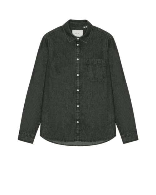 Chemise Denim Coton Noir Délavé