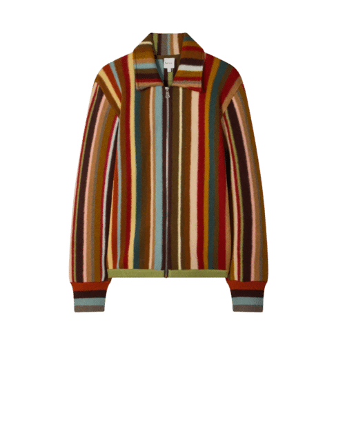 Cardigan Zippé en Laine Mérinos Multico