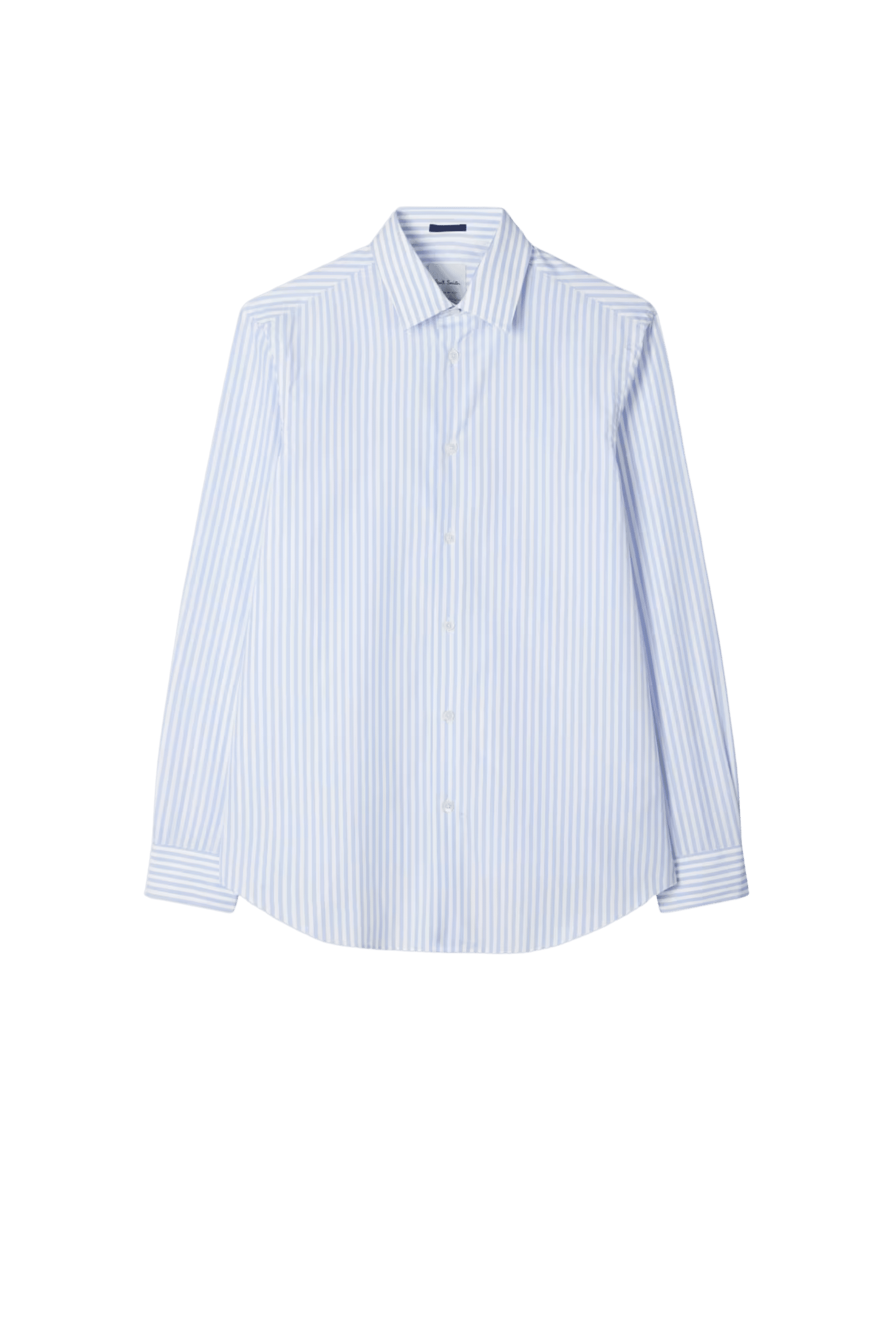 Chemise Coton Rayé Bleu Ciel Blanc