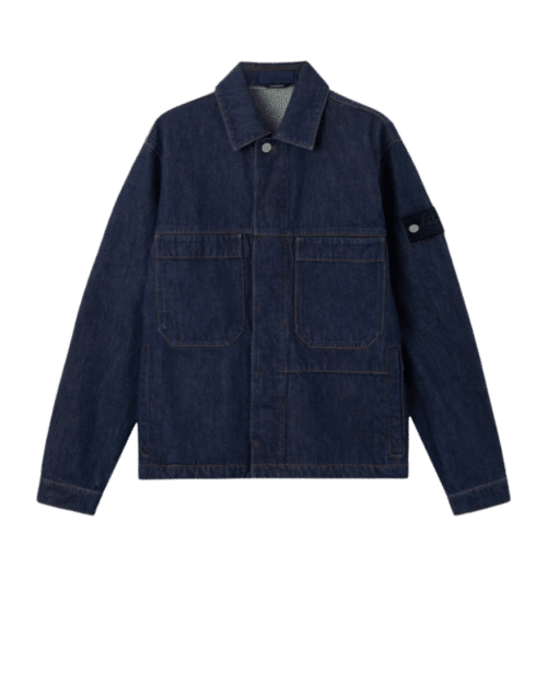 Veste Biker Coton Bleu Rincé