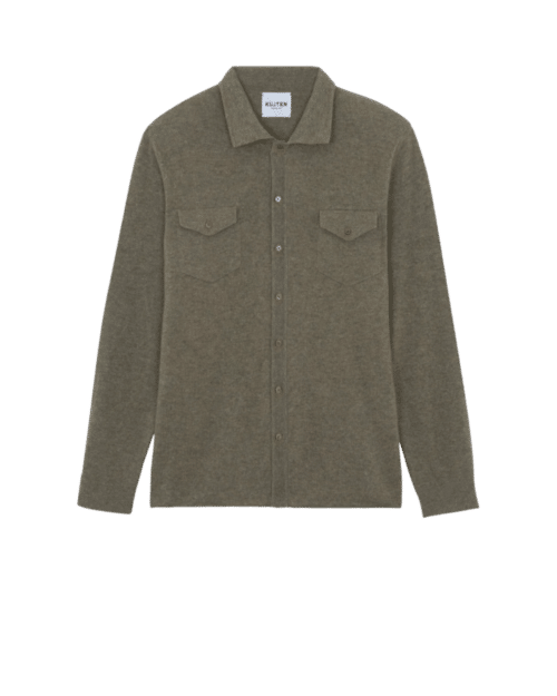 Chemise Julius Cachemire Kaki Chiné