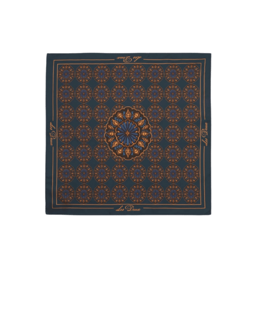 Foulard Ornament Soie Marine