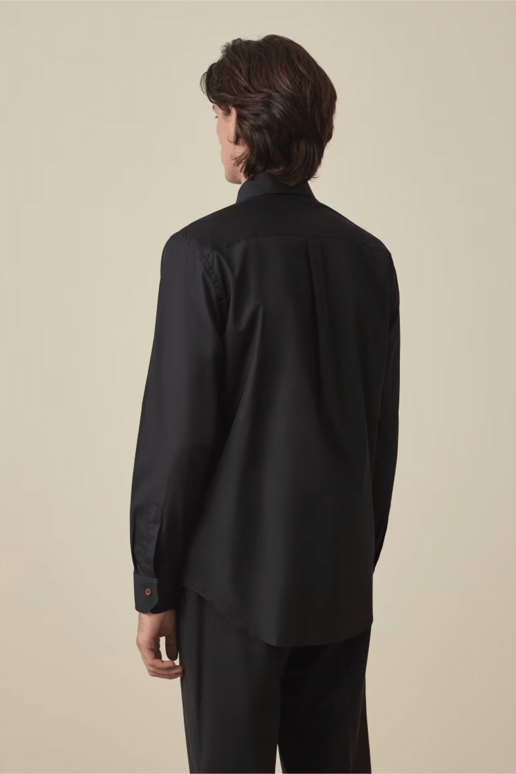 Chemise Droite Coton Noir