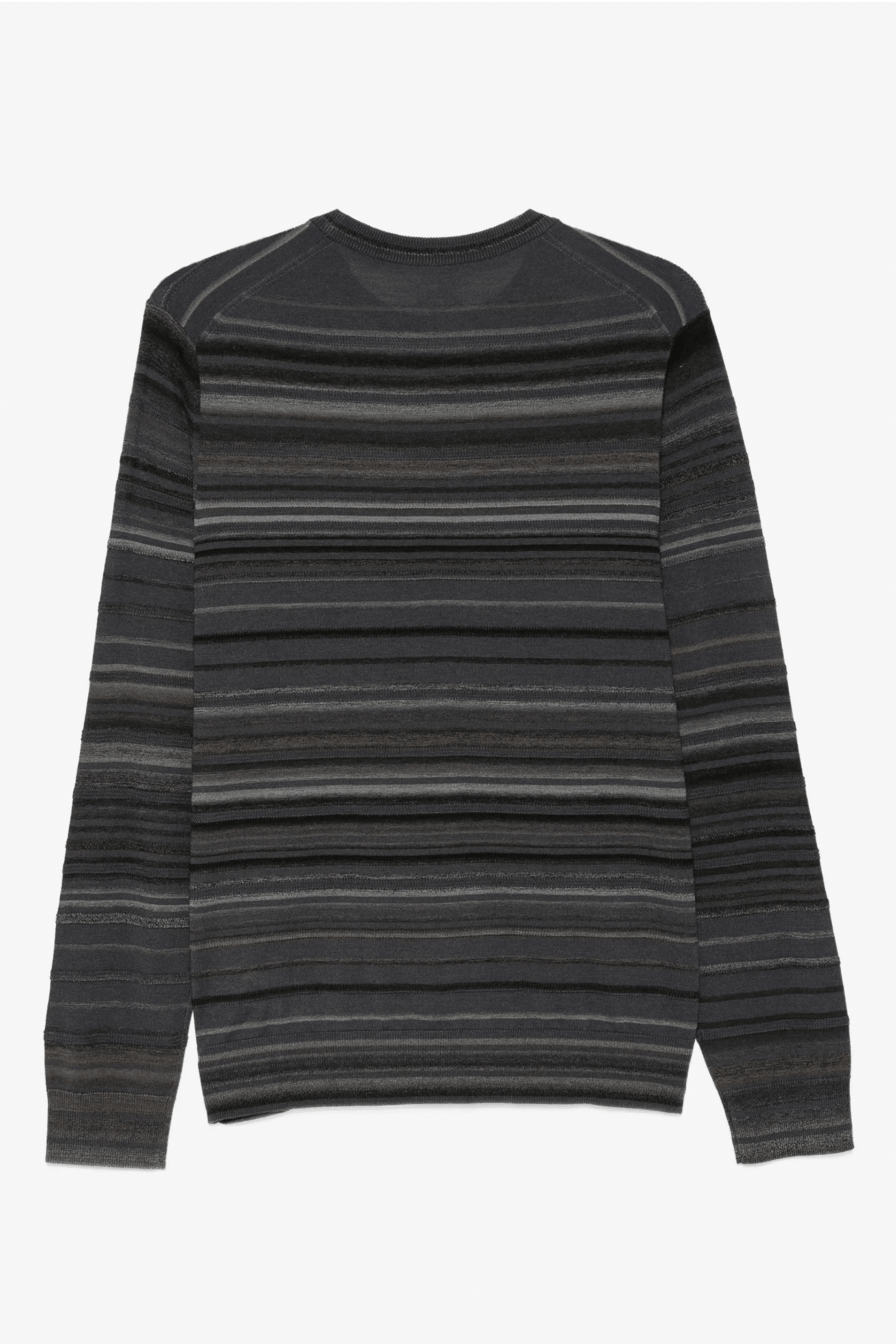 Pull Col Rond Mérinos Rayé Gris