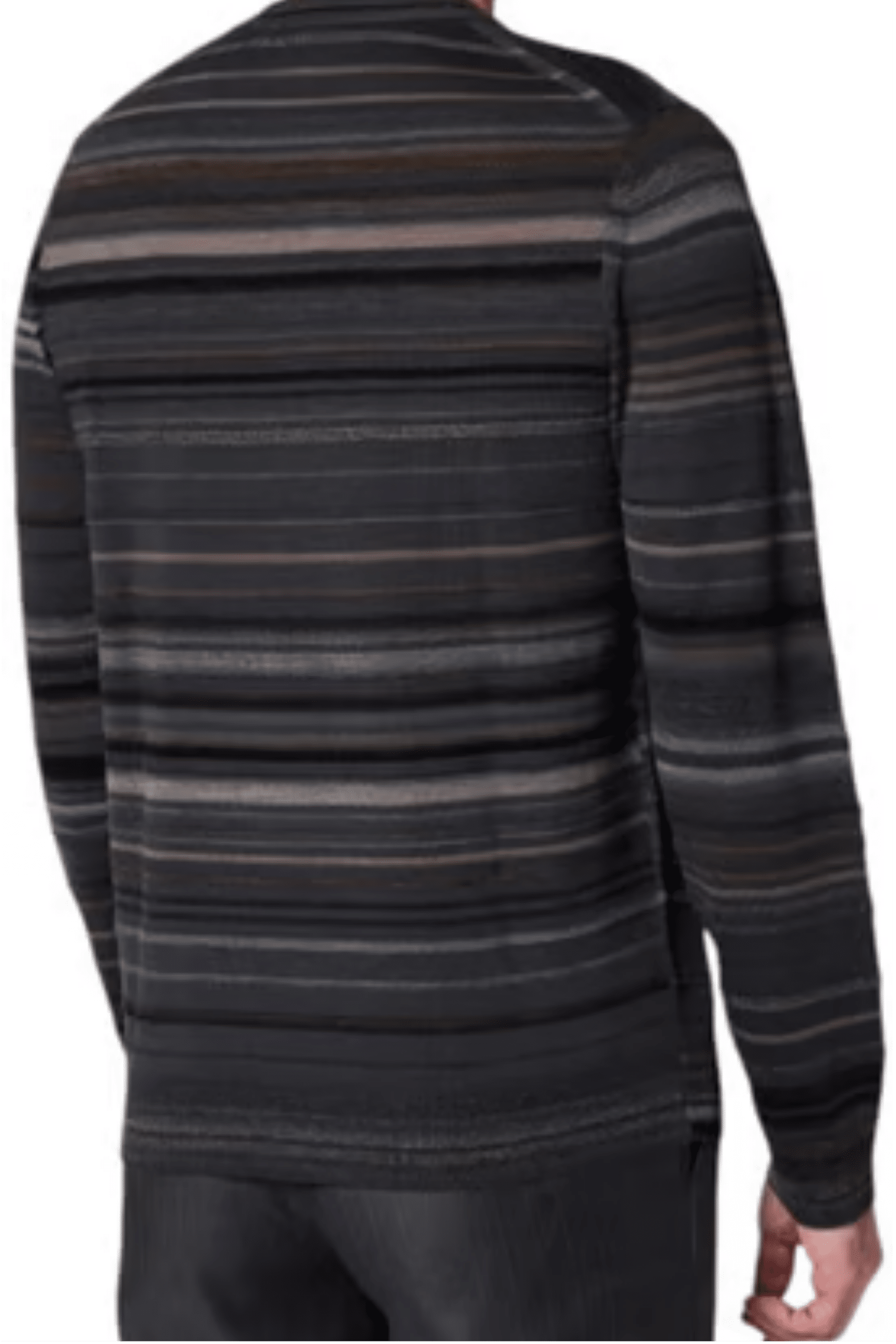 Pull Col Rond Mérinos Rayé Gris