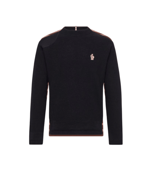 Pull Col Rond Laine Marine