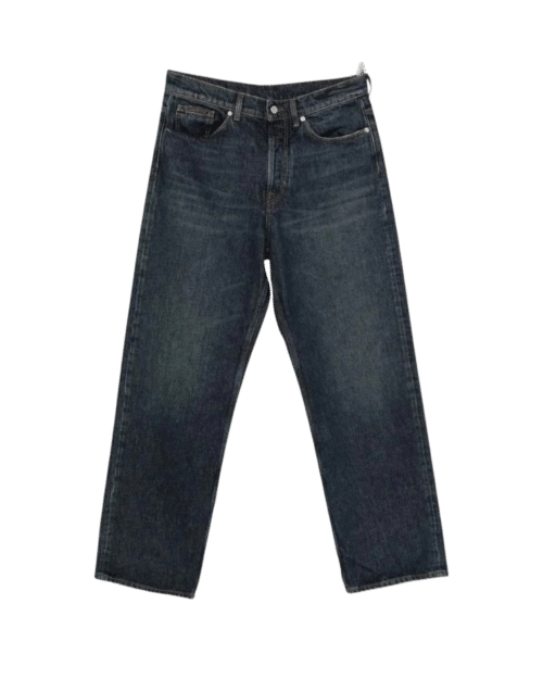 Jeans Coton Bleu Délavée Patch Logo
