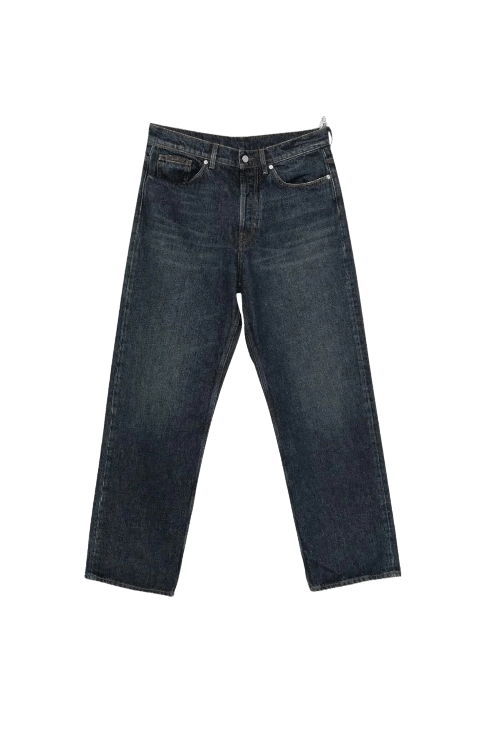 Jeans Coton Bleu Délavée Patch Logo
