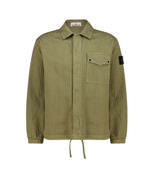 Surchemise en coton à chevrons Vert Militaire