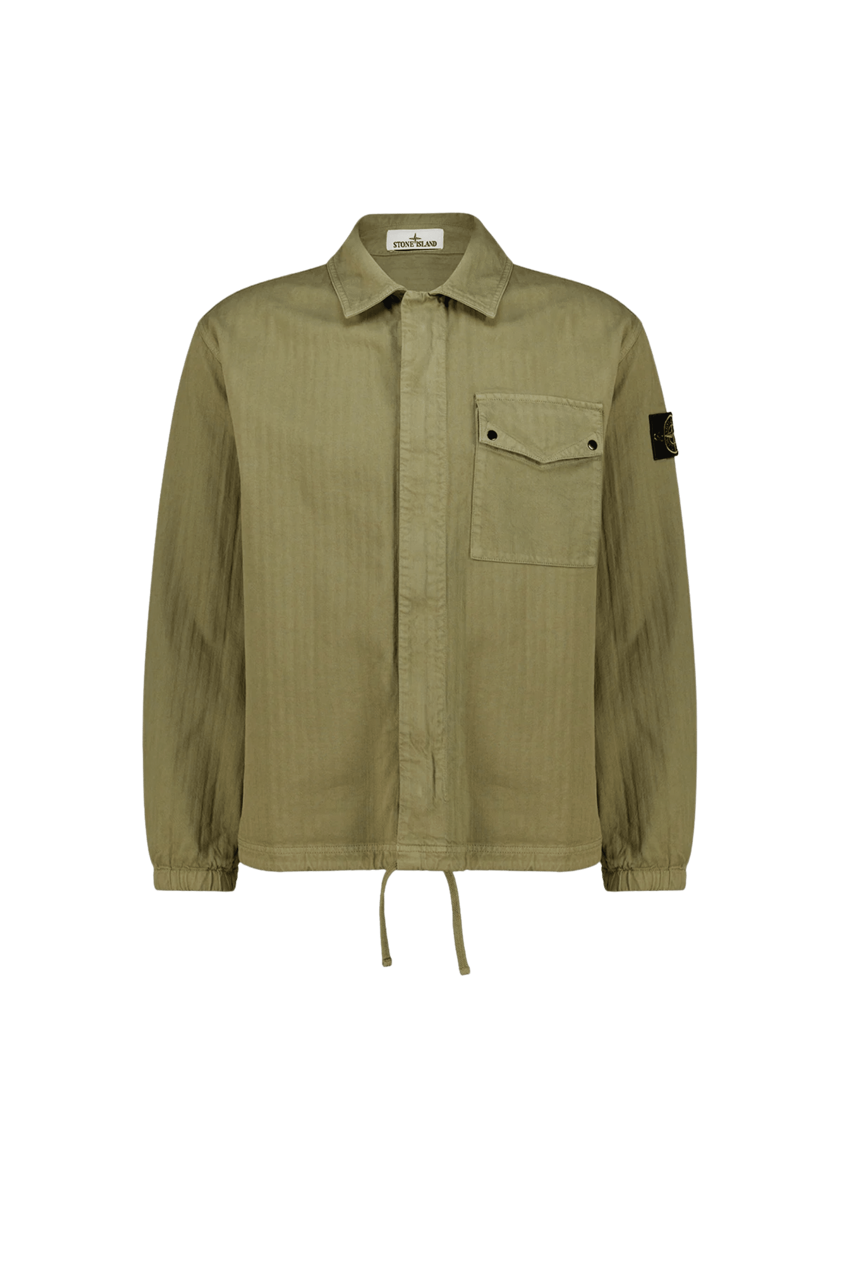 Surchemise en coton à chevrons Vert Militaire