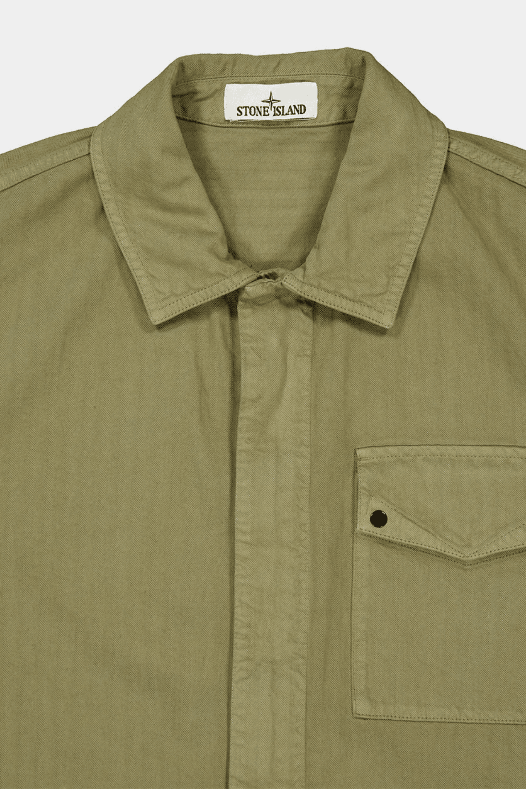 Surchemise en coton à chevrons Vert Militaire