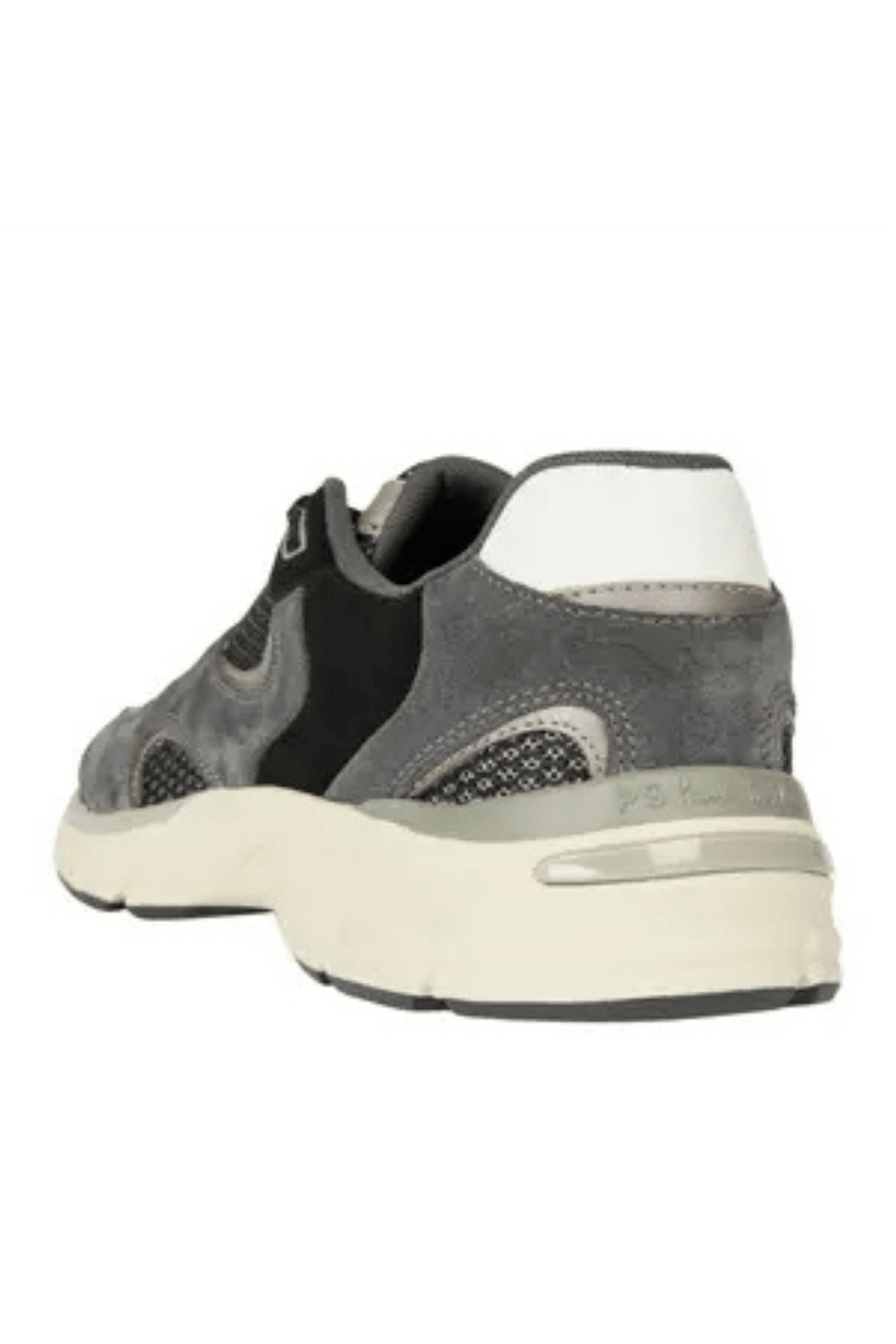 Sneakers Shane Cuir et Tissu Gris Noir