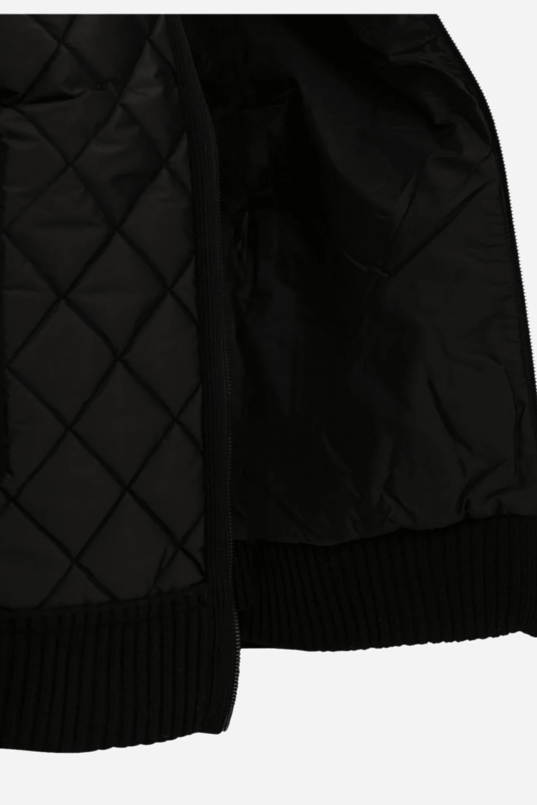Cardigan Bi Matière Zippé Matelassé Noir