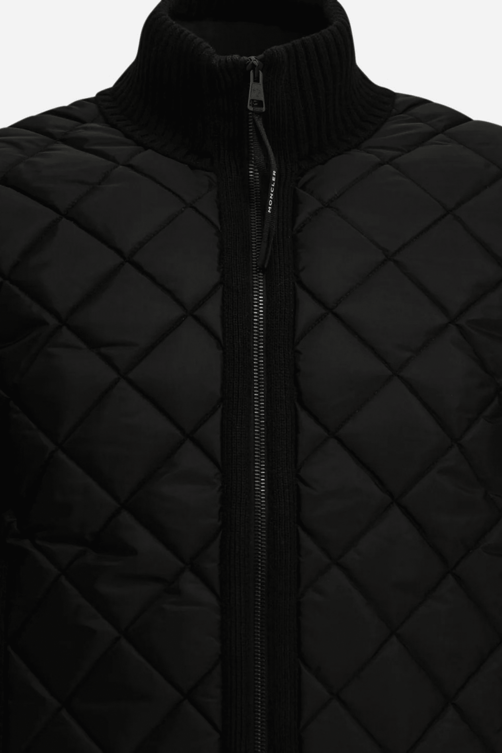 Cardigan Bi Matière Zippé Matelassé Noir