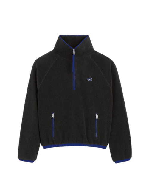 Vareuse Col Zippé Polaire Gris Carbone