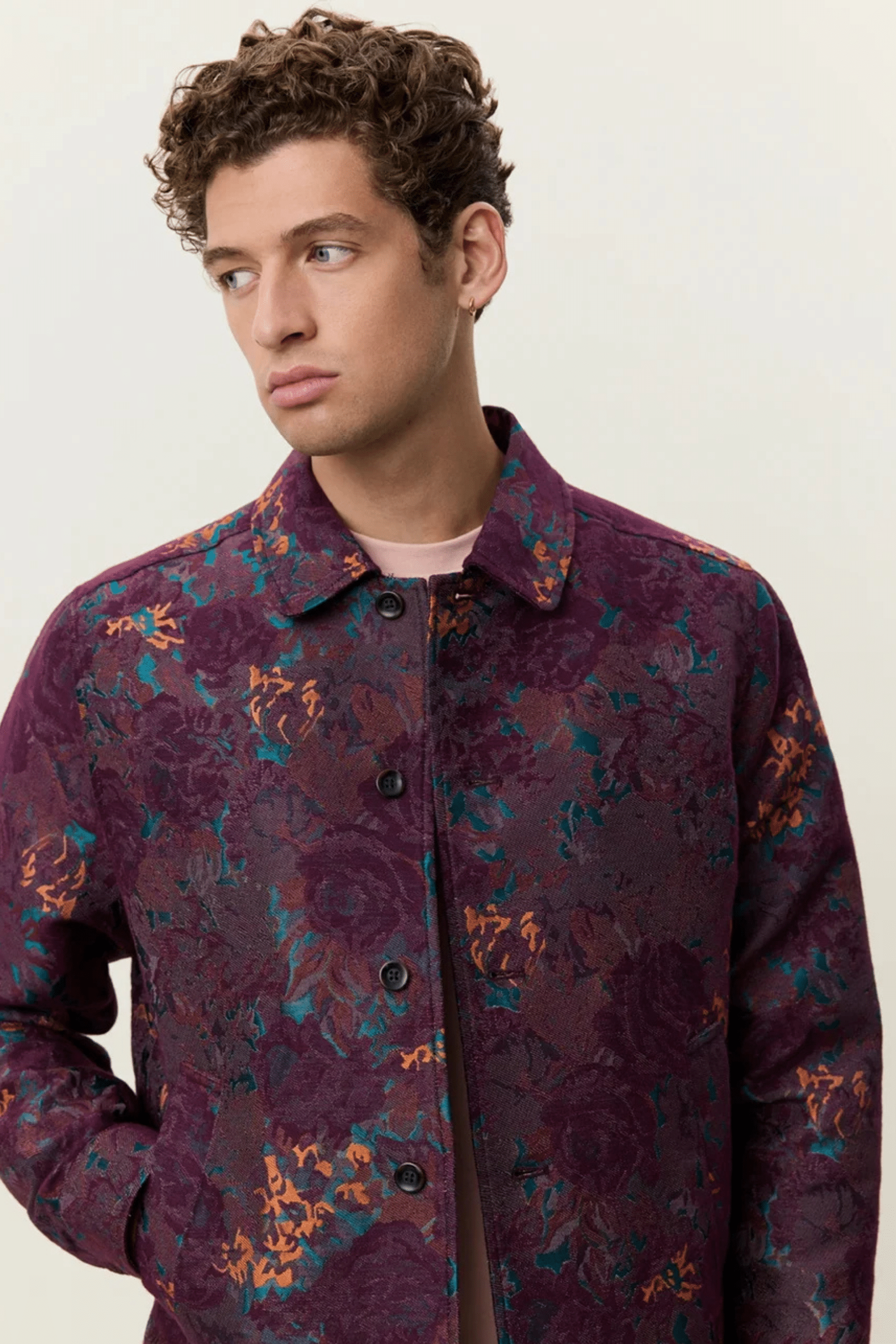 Surchemise Jacquard Leaves Violet
