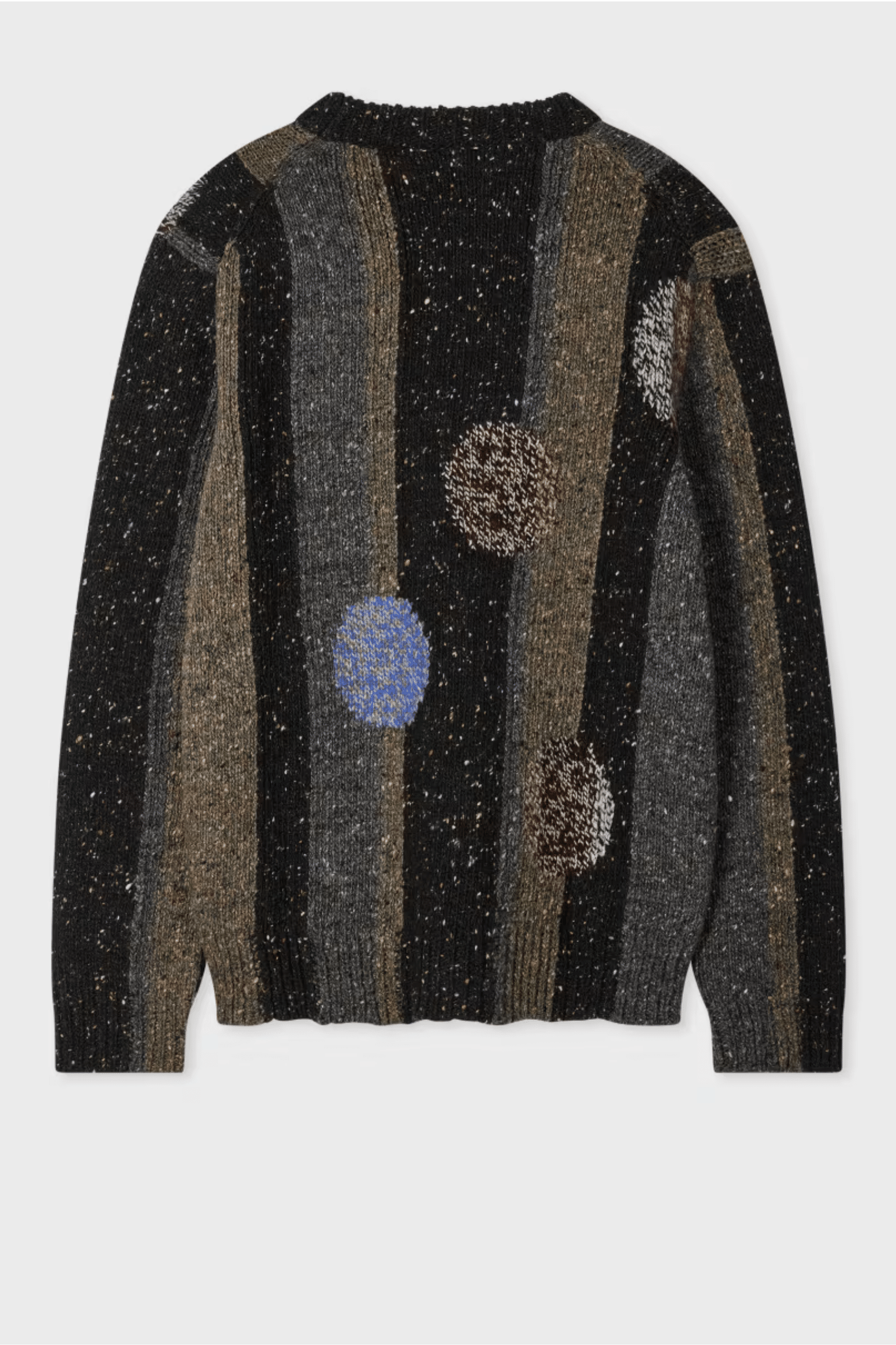 Pull Col Rond Laine Chiné Gris Noir