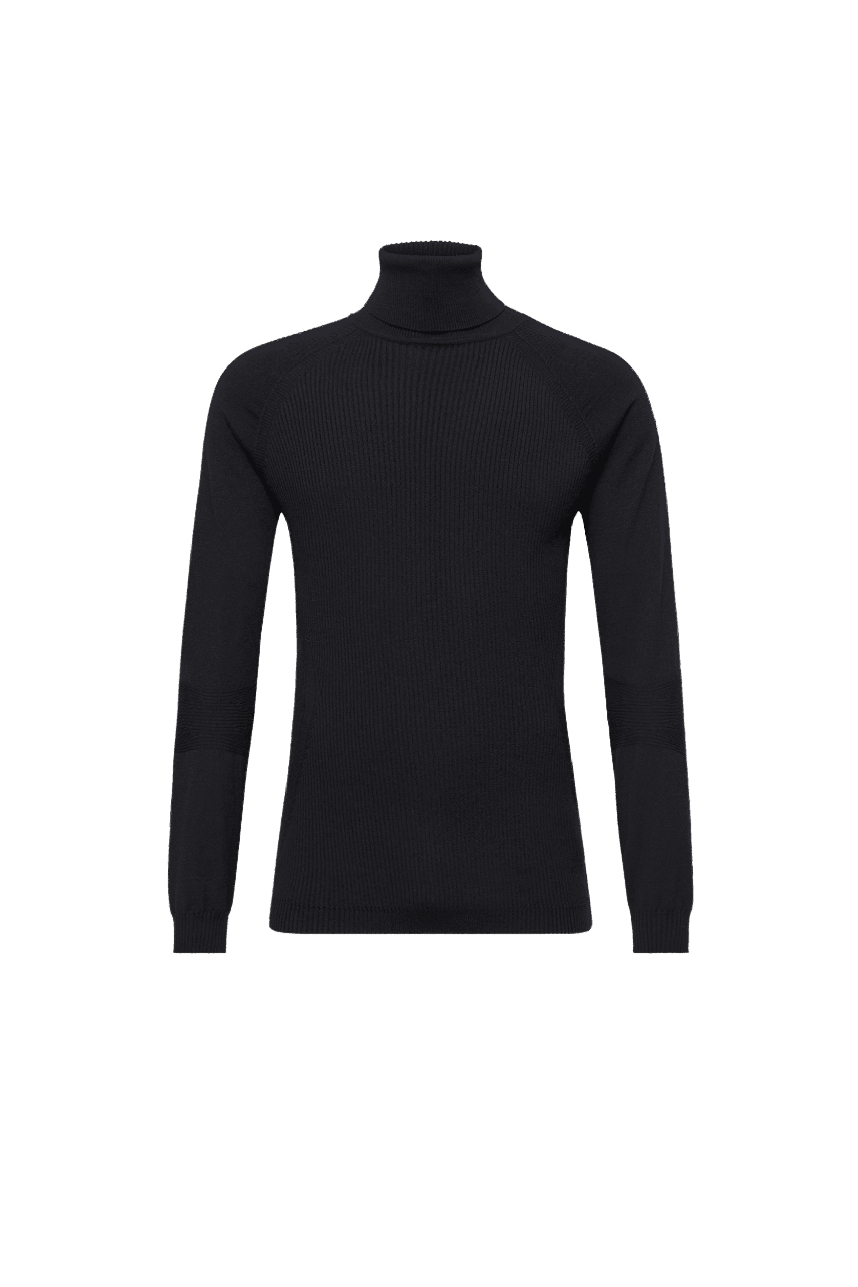 Pull Col Roulé Laine Mélangée Bleue Foncé