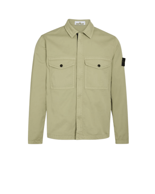 Surchemise zippée de coton Vert Laurier