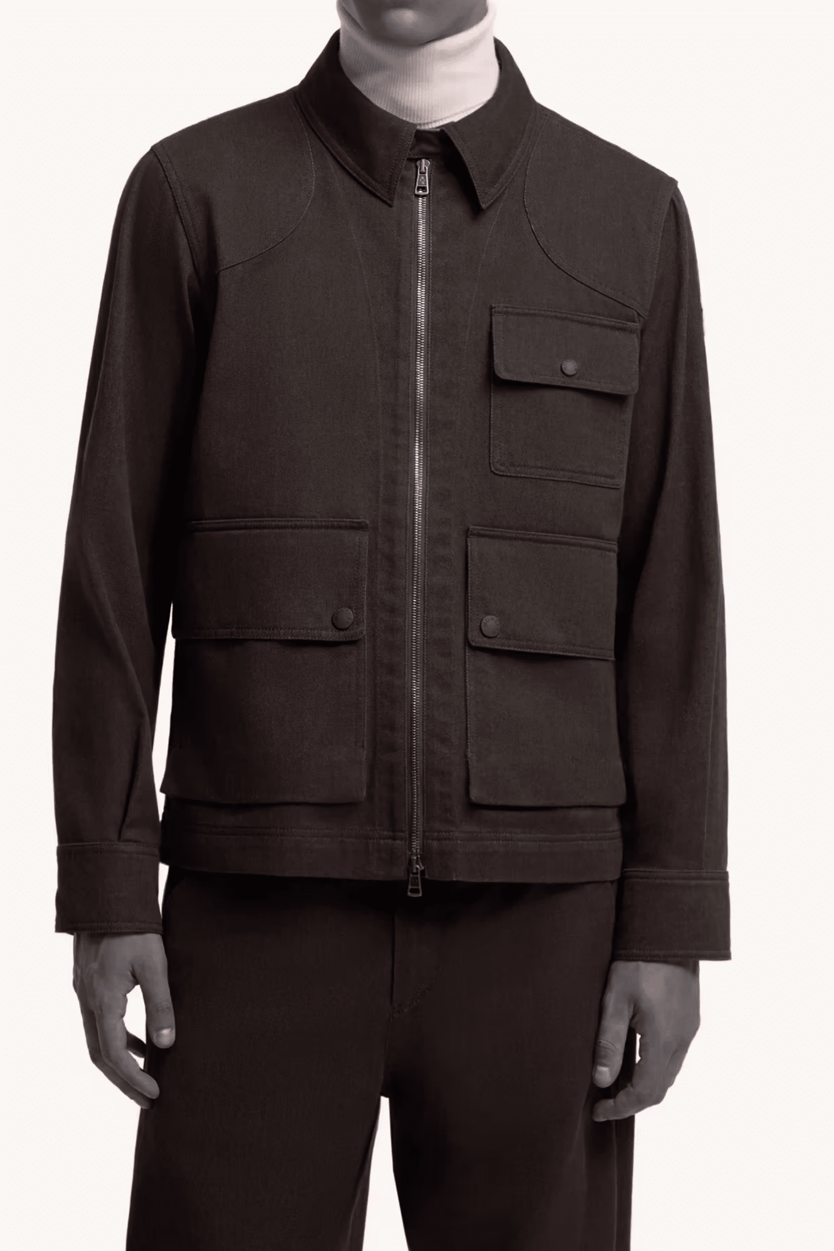 Surchemise Coton Effet Vintage Noir